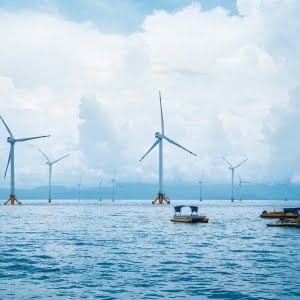 Offshore wind turbines to illustrate the offshore wind energy generation business